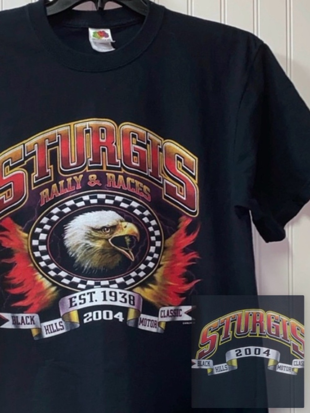 Y2K 2004 Sturgis Bike Rally Shirt L Harley Davidson Screaming Eagle Vintage
